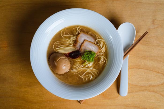 Premium tonkotsu ramen from above
