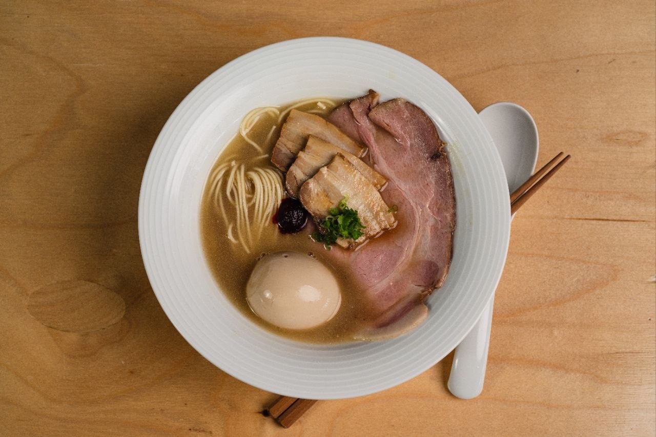 Premium tonkotsu ramen from above